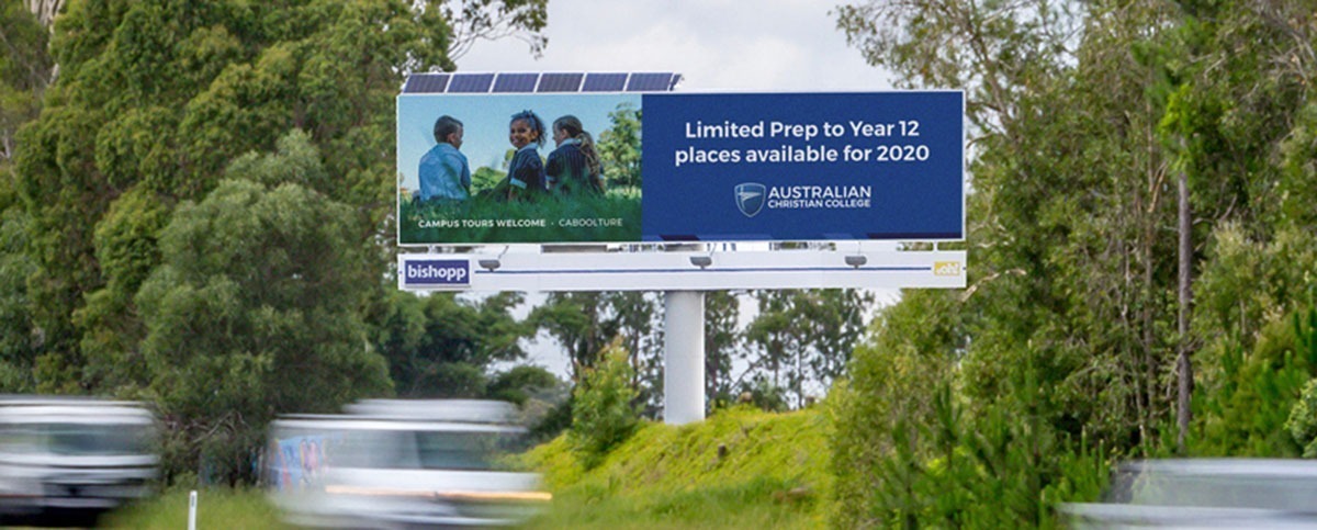 Australian Christian College, Bishopp Outdoor Advertising, Sunshine Coast Billboards, Bishopp, Moreton Bay Billboards, Caboolture Billboards, School Billboard Campaign