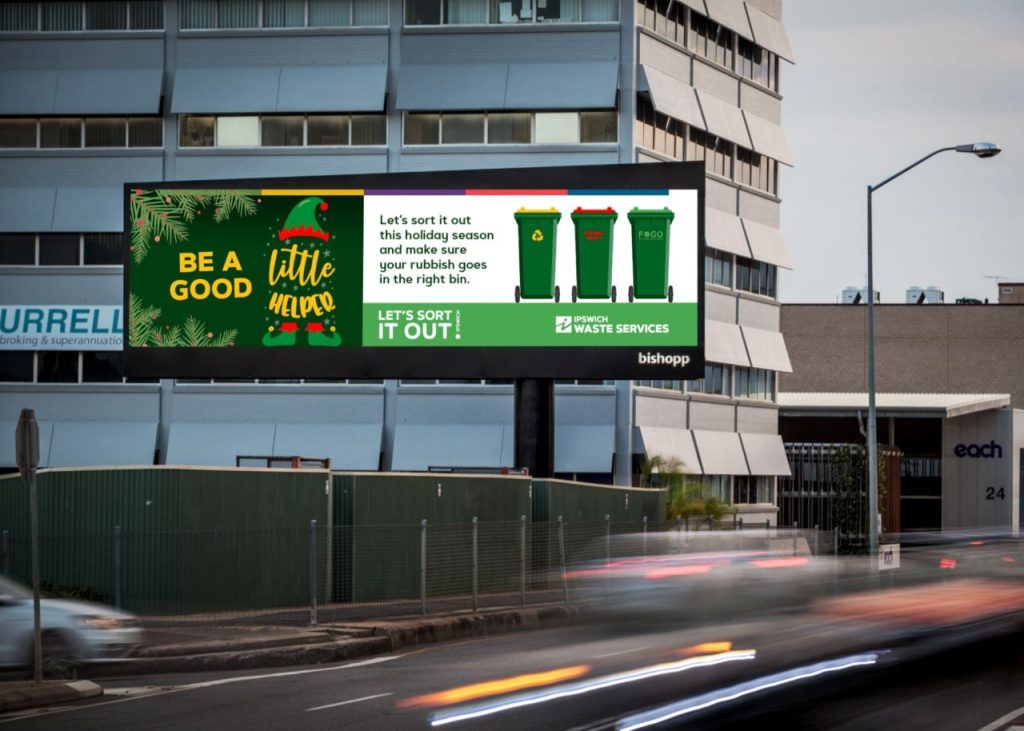 Billboard Showing Ipswich Waster Christmas Ad